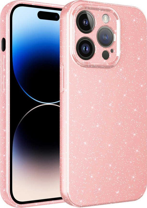 Apple iPhone 14 Pro Kılıf Kamera Korumalı Simli Lüks Zore Koton Kapak