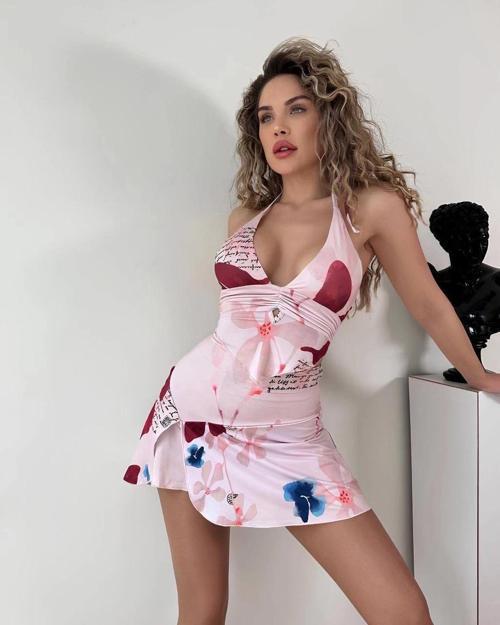 Kadın çiçek desenlı yazlık takım s3519