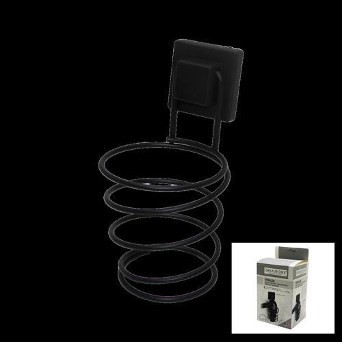 SİYAH - METAL FÖNLÜK FÖN MAKİNE ASKISI KARE MACUN YAPIŞKANLI10X11X15CM (5365)