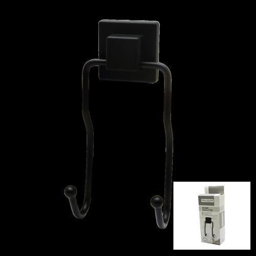 SİYAH - 2Lİ METAL SARKIK ASKI KARE GÜÇLÜ YAPIŞKANLI 8X9X19CM (5365)