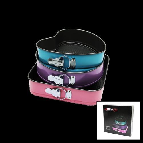 3 PARÇA  SET METAL KEK KALIP KELEPÇELİ KALP - KARE - YUVARLAK (5365)