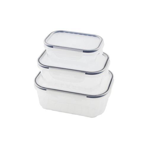 3PCS QUİCK SIZDIRMAZ SAKLAMA KABI SETİ ŞEFFAF KAP - BUĞULU-CONTALI KAPAK  500-1000-1700ML (5365)