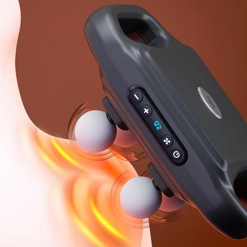 4 Başlıklı Masaj Tabancası – 12W Derin Doku &amp; Kas Ağrısı Giderici, 20 Seviye &amp; 6 Mod