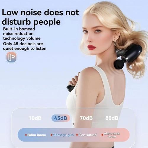 Masaj Çekici, 9 Hızlı Derin Doku Perküsyonu, 4 Başlıklı Uzun Saplı Boyun ve Sırt Masaj Aleti (5365)