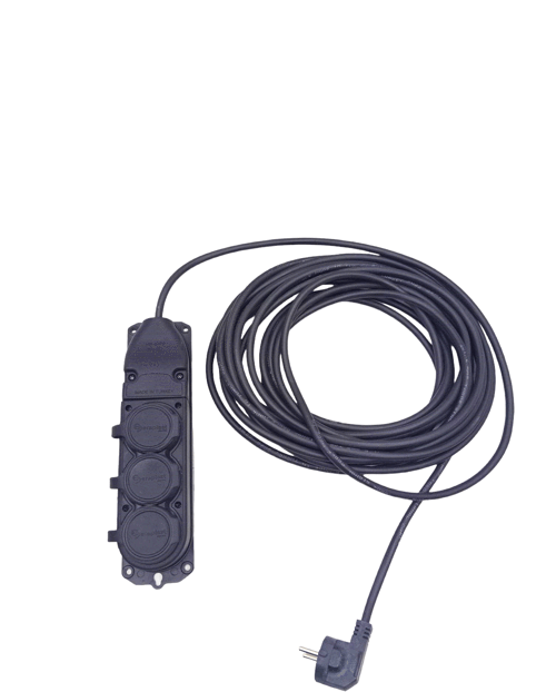 3LÜ 10 MT UZATMA KABLOSU ÇANTALI KAUÇUK PRİZ 3X1.5 CCA KABLO (5365)