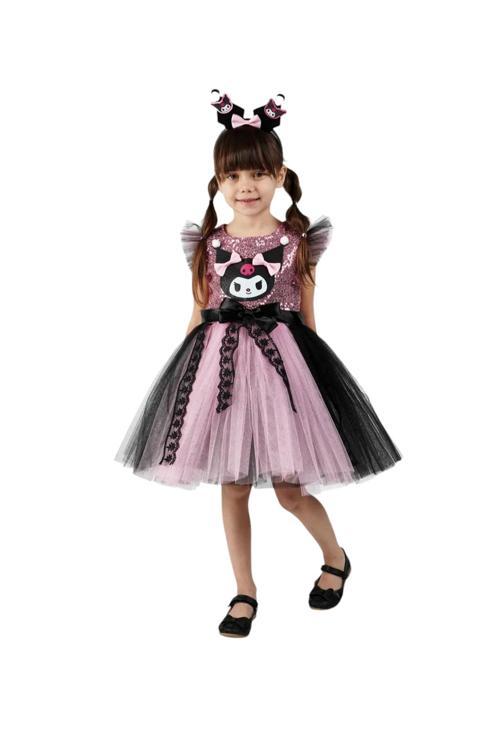 Taçlı Kız Çocuk A Kalitede Kuromili Elbise Parti Mezuniyet Doğum Günü Kostüm Düğün Abiye