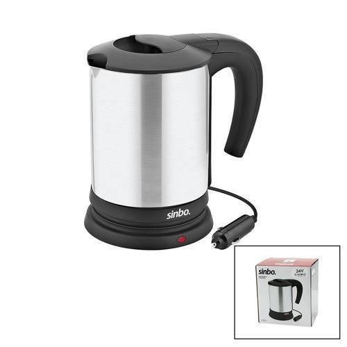 SİNBO SK-8034 24V ARAÇ İÇİ KETTLE PASLANMAZ ÇELİK SU ISITICISI 0.8LT 200W ÇAKMAKLIK FİŞLİ PLASTİK