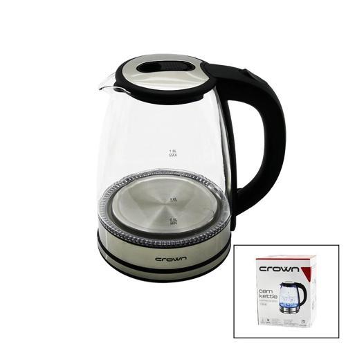 CAM - LEDLİ  KETTLE   1.8LT   1500W   ÇELİK TABAN - KROM KAPAK  360° GÖVDE   PLASTİK KULP (5365)