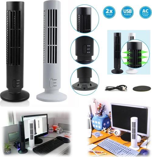 Kule Tipi USB Elektrik Fan Yapraksız Klima Fanı (5365)