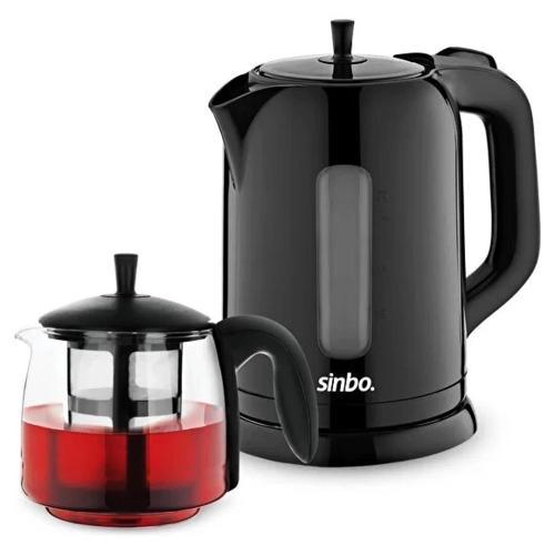 ELEKTRİKLİ CAM DEMLİKLİ PLASTİK ÇAYCI SETİ 1600W 1.7LT - 0.7LT STM-5840 (5365)