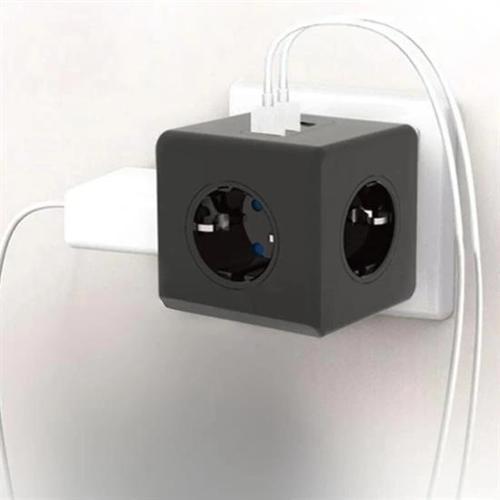 Isıya Dayanıklı Termal Akım Korumalı ve Çocuk Korumalı 3 Priz Girişli 3 USB Girişli Küp Priz (5365)