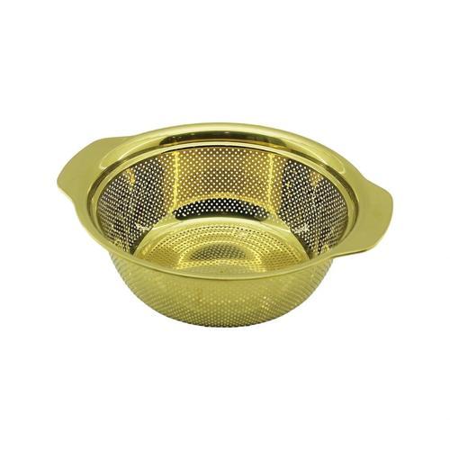 27cm   Gold  Paslanmaz Metal  Sepet  Süzgeç  Kendinden Kulplu