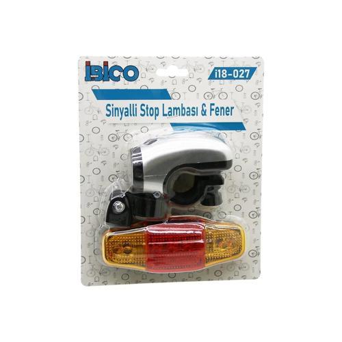 2İN1  BİSİKLET 5 LED FENER  -  SİNYALLİ STOP LAMBA   PİLLİ (5365)