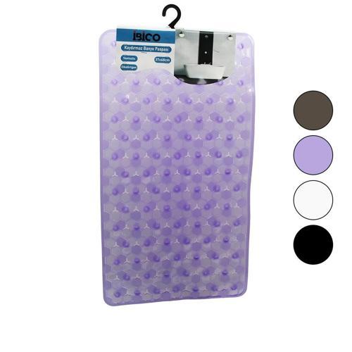 DİKDÖRTGEN - LÜX PVC PETEK DESEN - ŞEFFAF-BUZLU 98PCS VANTUZ KAYDIRMAZ BANYO - KÜVET PASPAS 37X68CM 