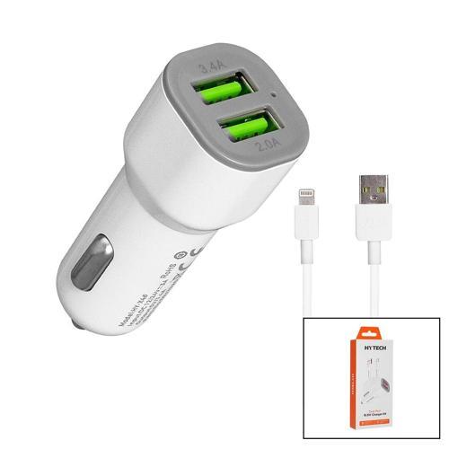 İPHONE - KABLOLU  OTO - ARAÇ ÇAKMAKLIK ŞARJ BAŞLIK SET  3.1A - 155W - 1MT KABLO  HY-X44 (5365)