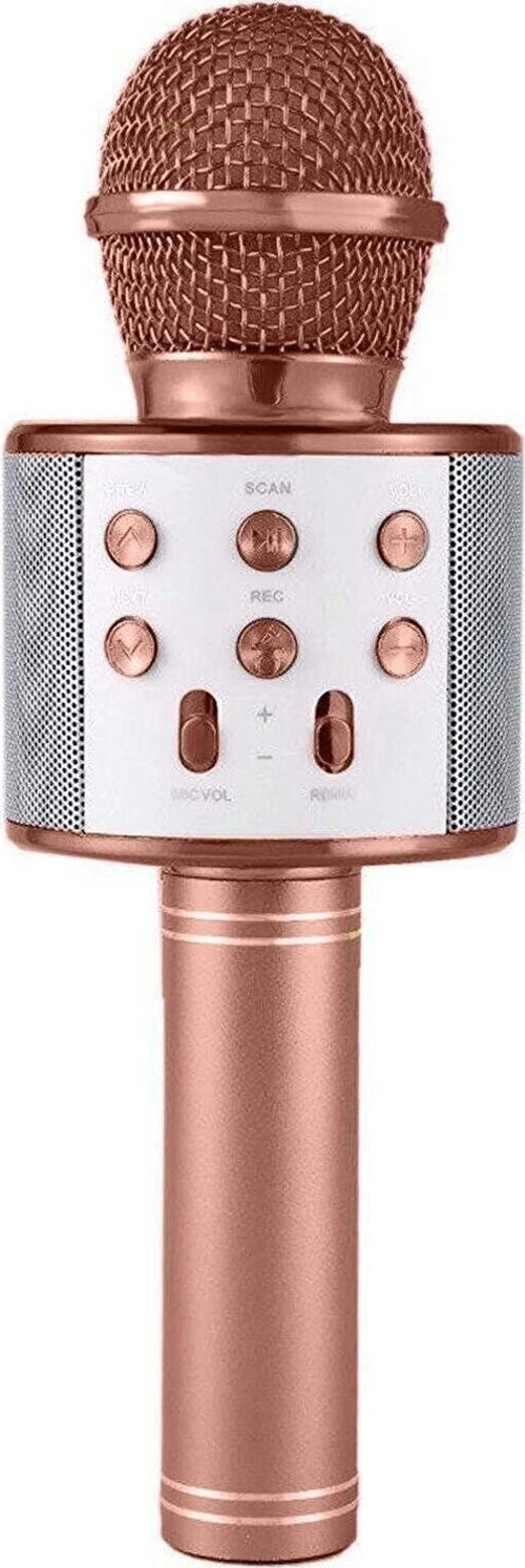 Karaoke Mikrofonlu Hoparlör - Şarjlı -Bluetooth Rose Gold (5365)