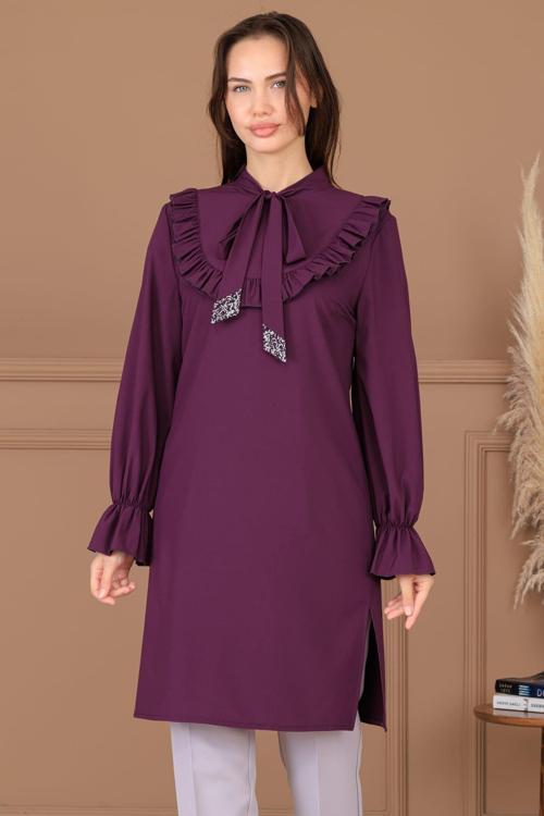 Asil Tesettür Tunik Mürdüm