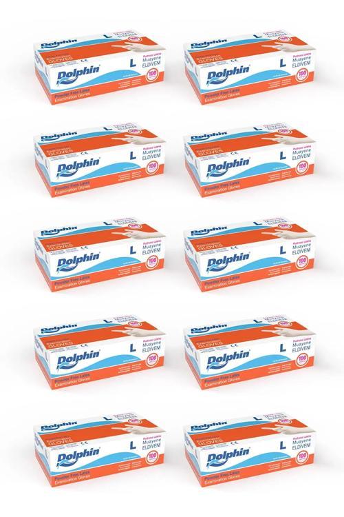 Pudrasız Lateks Muayene Eldiveni L Beden 100 Adet x 10 Paket - MDR