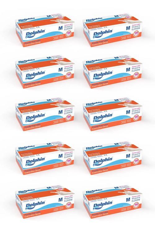 Pudrasız Lateks Muayene Eldiveni M Beden 100 Adet x 10 Paket - MDR