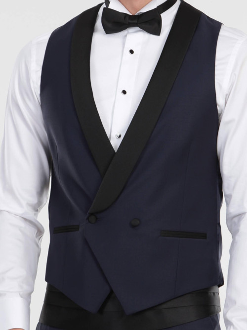 Saks Fitted Fit Şal Yaka Klasik Yelek