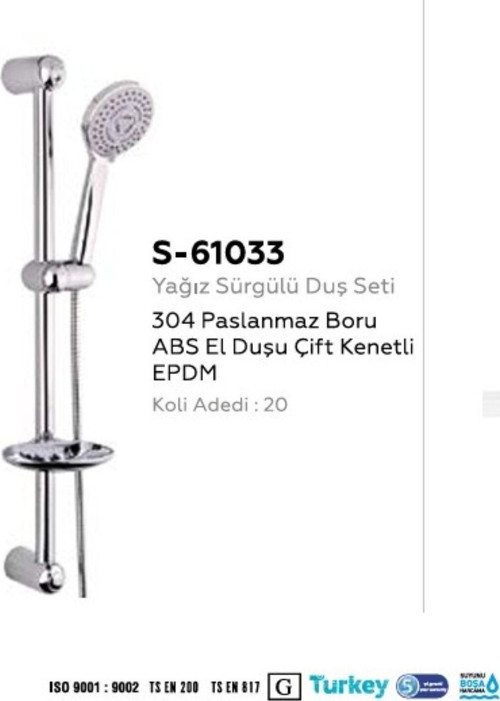 Adnoss Yağız Sürgülü Duş Seti S-61033