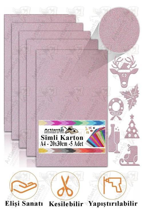 Simli Karton A4 20x30 cm 5 li 1 Paket Simli Fon Kartonu Parıltılı Kağıt Anasınıfı Kreş Etkinlik Proje Dekoratif