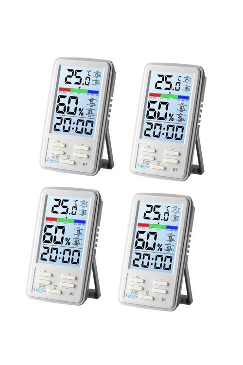 D7 Mini İç Mekan Dijital Isı Ve Nem Ölçer Termometre 4 Adet