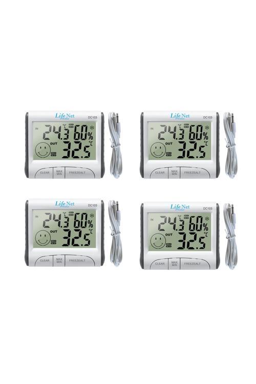 Dc-103 Mini İç Mekan Dijital Isı Ve Nem Ölçer Dış Sıcaklık Termometre 4 Adet
