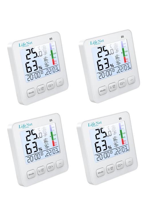 D5  Mini İç Mekan Dijital Isı Ve Nem Ölçer Dış Sıcaklık Termometre 4 Adet