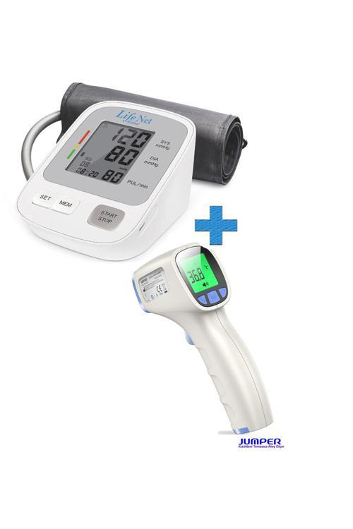 Üst Koldan Dijital Tam Otomatik Tansiyon Aleti Wbp 108 + Dijital Temassız Ateş Ölçer Jpd-Fr202