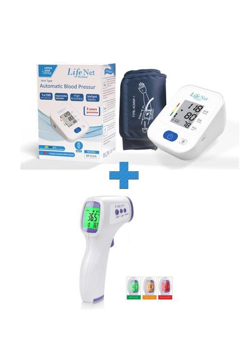 Üst Koldan Dijital Tam Otomatik Tansiyon Aleti Bp310A + Dijital Temassız Ateş Ölçer Ja-11C