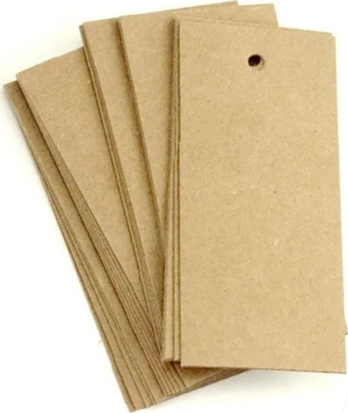 Kraft Karton Etiket, Sallama Ürün Etiketi Delikli 5X9Cm 1000 Adet