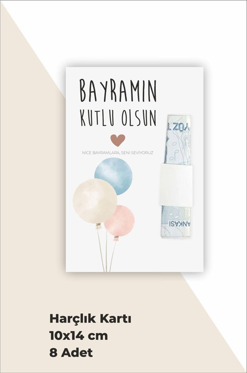 Bayram Hediyesi - 8 Adet Harçlık Kartı Hatıra Kartı