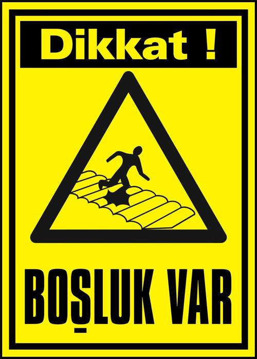 Dikkat Boşluk Var Kendinden Yapışkanlı Etiket 17,5 X 25 Cm