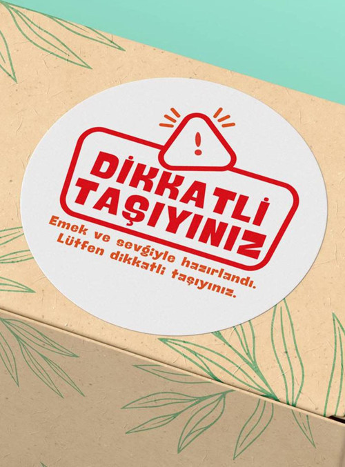 Sticker Teşekkürler Etiketi Dikkatli Taşıyınız Kargo Ambalaj Etiketi - 3X3Cm 90 Adet - St2271