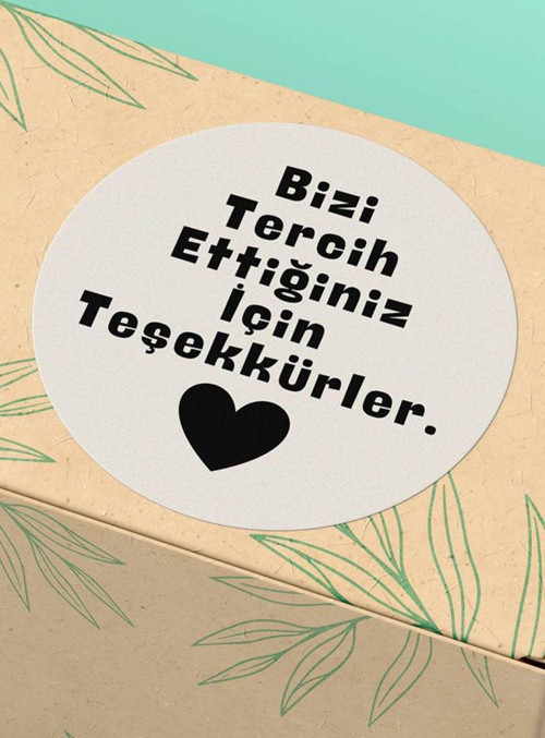 4X4Cm - 45 Adet - Sticker Bizi Tercih Ettiğiniz İçin Teşekkürler Yazılı Paketleme Etiketi - St2311