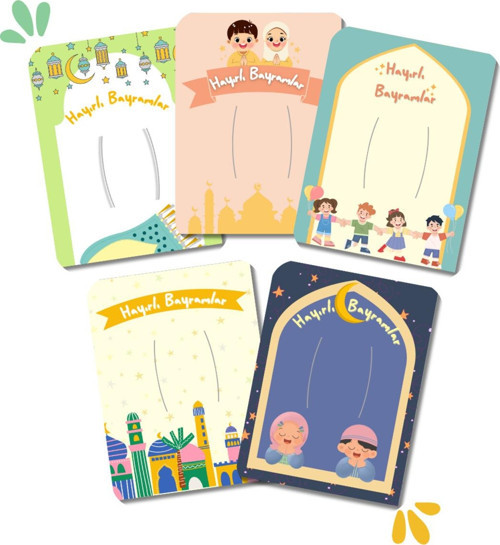 10'Lu Bayram Harçlık Kartı | Çocuklara Tebrik Kartı | Hediye Kartı