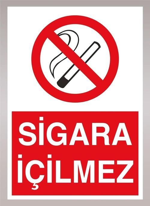 Sigara Içilmez Uyarı Levhası Renkli Sticker 35X50 Cm