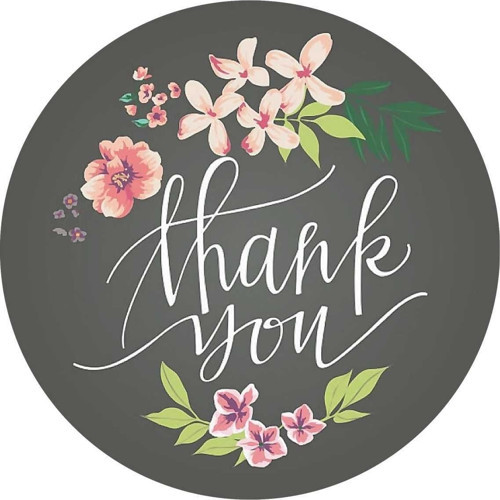 60 Adet 4X4 Cm Mat Kuşe Thank You Teşekkür Ederim Yuvarlak Yapışkanlı Sticker Etiket Çıkartma