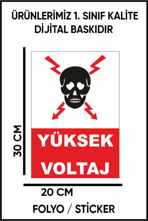 Yüksek Voltaj Uyarı Dijital Baskı Folyo / Sticker