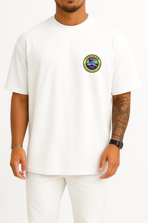 Oversize Tcg Akar A580 Cep Tasarımlı Unisex T-Shirt