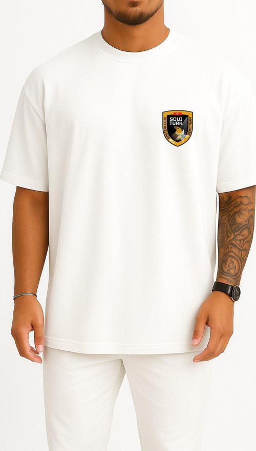 Oversize Solotürk F16 Gösteri Ekibi Cep ve Sırt Tasarımlı Unisex T-Shirt
