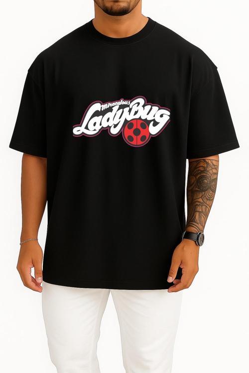 Oversize Adrien Agreste Miraculous Ladybug Göğüs Tasarımlı Unisex T-Shirt