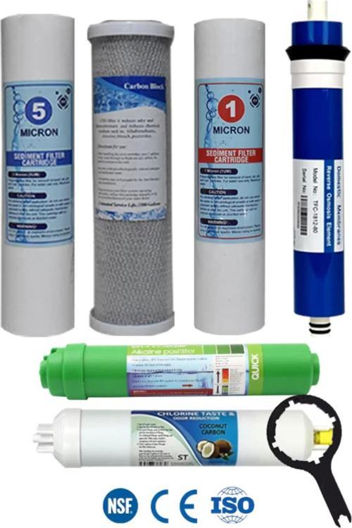 Açık Kasa Su Arıtma Cihazı 80 GPD Domestic Membranlı 6 Aşama Filtre Seti Ph+ Alkalin