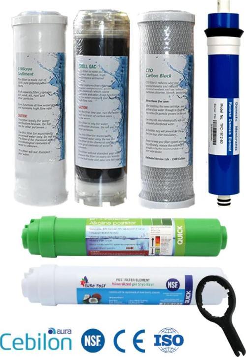 Ihlas Cebilon Su Arıtma Cihazları Alkalin 6 Aşamalı 80 GPD Domestic Membranlı Filtre Bakım Seti