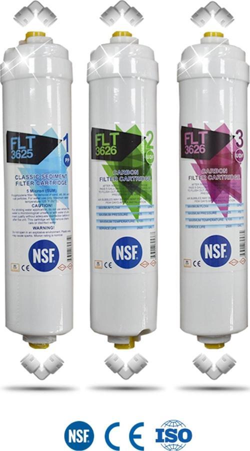 Kapalı Kasa Su Arıtma Cihazı Yeni Nsf'li Özel Seri 3 Aşamalı İnline 6 Aylık Filtre Seti
