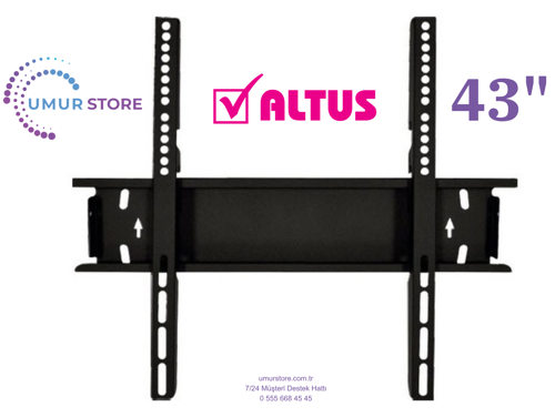 Altus Al43 Fhd 6523 Full Hd 42”, 43”, 49”, 50” Uyumlu Lcd Led TV Sabit Duvar Askı Aparatı