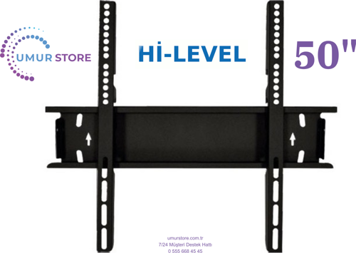 Hi-Level Hl50fmn40350" 126 Ekran 42”, 43”, 49”, 50” Uyumlu Lcd Led TV Sabit Duvar Askı Aparatı