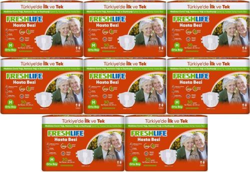 Yetişkin Hasta Bezi Bantlı M - Medium - Orta 240 Adet (8PK*30)