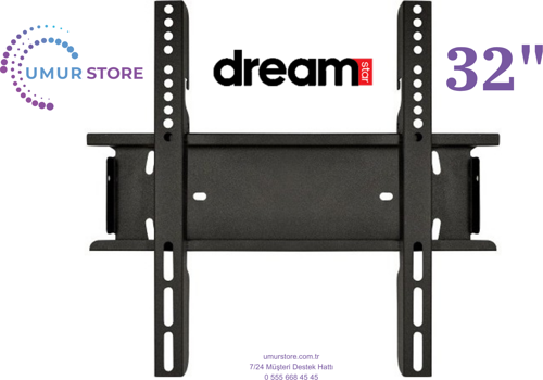 Dreamstar 32DSE101 32'' 82 CM Uydulu Smart 32”, 39”, 40” Uyumlu Lcd Led TV Sabit Duvar Askı Aparatı